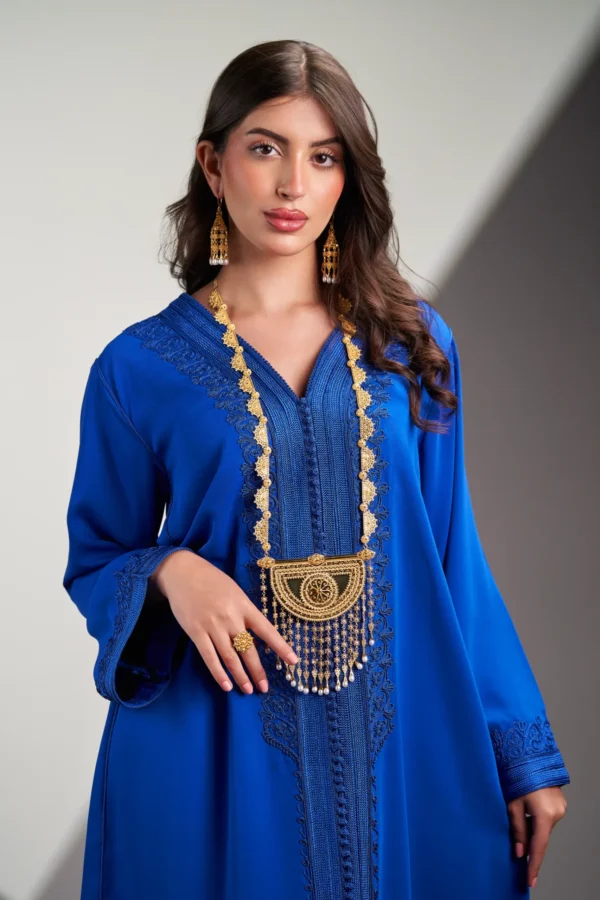 عقد شناف مع اقراط وخاتم ذهب عيار 21 فاخر - Image 2